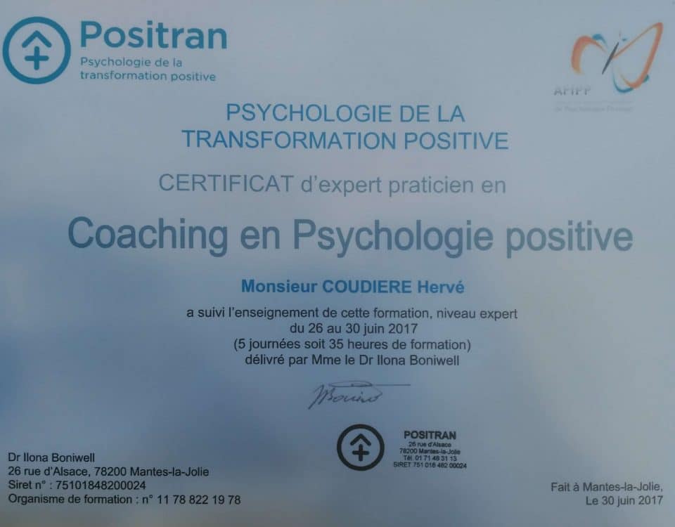 Certificat expert en psychologie positive